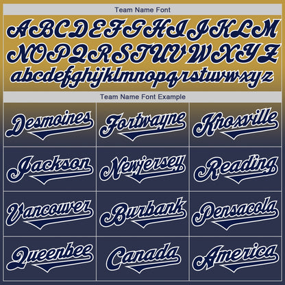 Custom Old Gold Navy-White Authentic Fade Fashion Baseball Jersey - Sky-Custom