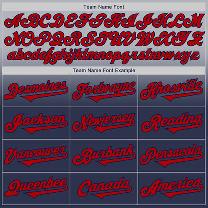 Custom Gray Red-Navy Authentic Fade Fashion Baseball Jersey - Sky-Custom