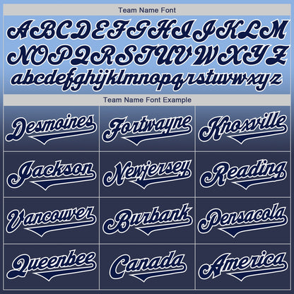 Custom Light Blue Navy-White Authentic Fade Fashion Baseball Jersey - Sky-Custom