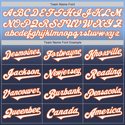 Custom Light Blue Navy-Orange Authentic Fade Fashion Baseball Jersey - Sky-Custom