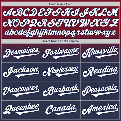 Custom Crimson White-Navy Authentic Fade Fashion Baseball Jersey - Sky-Custom