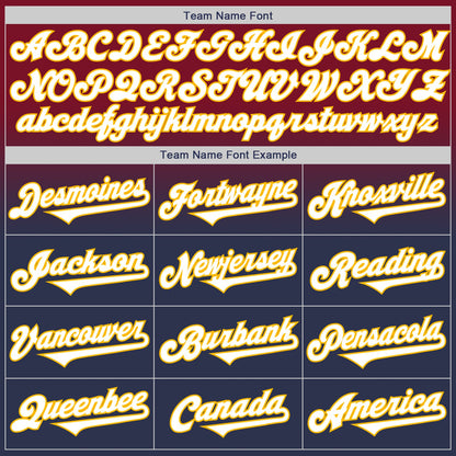 Custom Crimson Navy-Gold Authentic Fade Fashion Baseball Jersey - Sky-Custom