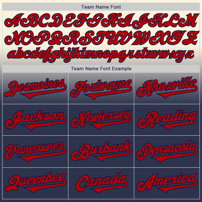 Custom Cream Red-Navy Authentic Fade Fashion Baseball Jersey - Sky-Custom