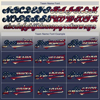 Custom Cream Vintage USA Flag-Navy Authentic Fade Fashion Baseball Jersey - Sky-Custom