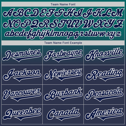 Custom Teal Navy-White Authentic Fade Fashion Baseball Jersey - Sky-Custom