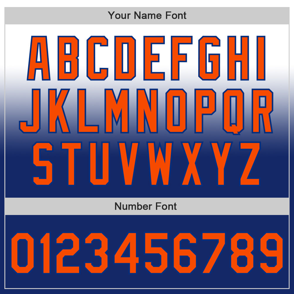 Custom White Orange-Royal Authentic Fade Fashion Baseball Jersey - Sky-Custom