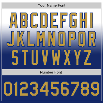 Custom White Old Gold-Royal Authentic Fade Fashion Baseball Jersey - Sky-Custom