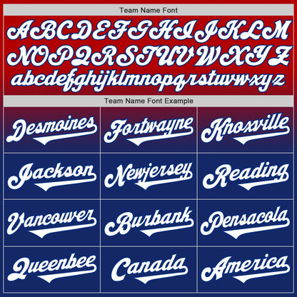 Custom Red White-Royal Authentic Fade Fashion Baseball Jersey - Sky-Custom