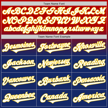 Custom Red White Royal-Yellow Authentic Fade Fashion Baseball Jersey - Sky-Custom