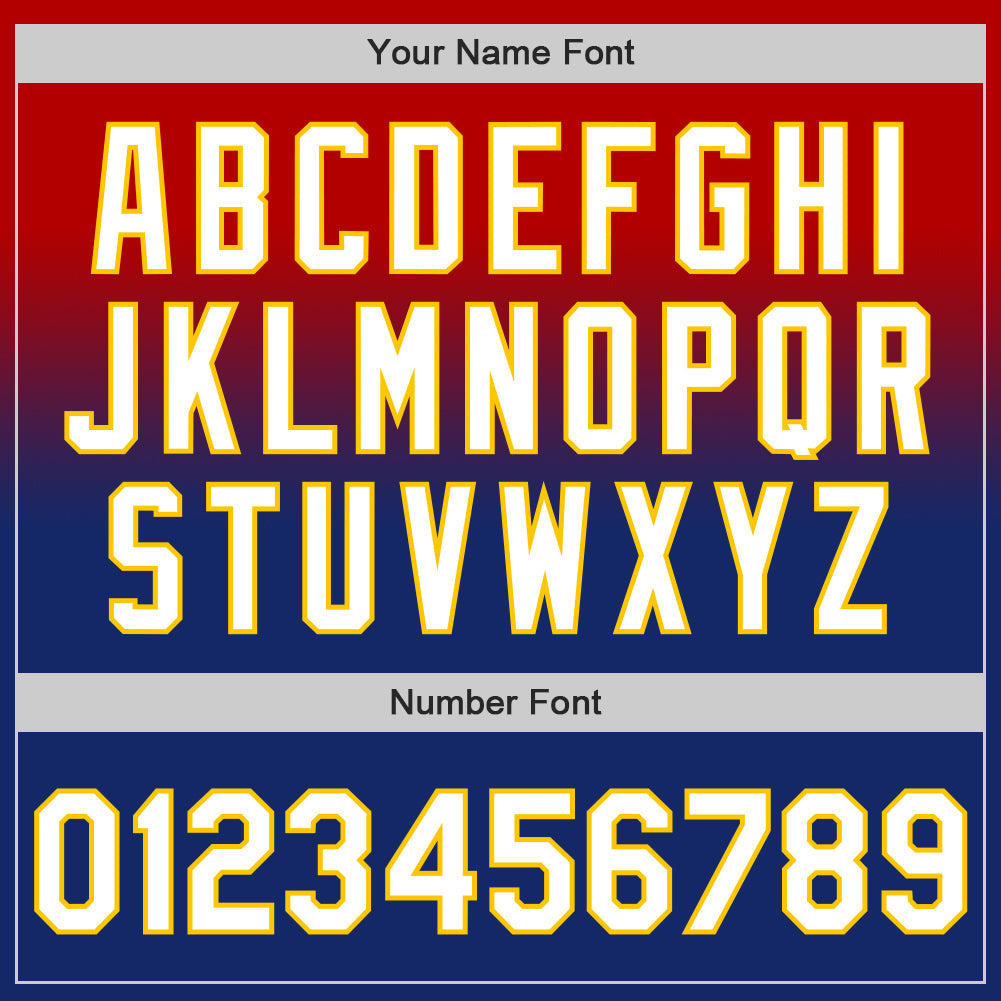 Custom Red White Royal-Yellow Authentic Fade Fashion Baseball Jersey - Sky-Custom