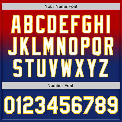 Custom Red White Royal-Yellow Authentic Fade Fashion Baseball Jersey - Sky-Custom