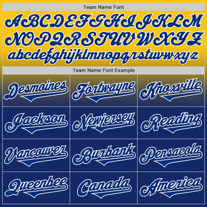 Custom Yellow Royal-White Authentic Fade Fashion Baseball Jersey - Sky-Custom