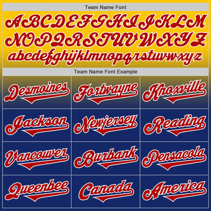 Custom Yellow Red Royal-White Authentic Fade Fashion Baseball Jersey - Sky-Custom