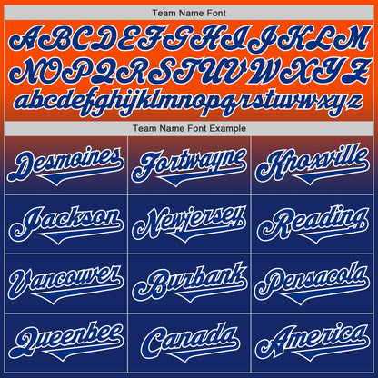 Custom Orange Royal-White Authentic Fade Fashion Baseball Jersey - Sky-Custom