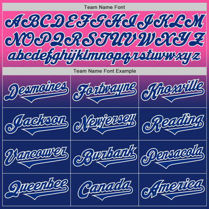Custom Pink Royal-White Authentic Fade Fashion Baseball Jersey - Sky-Custom
