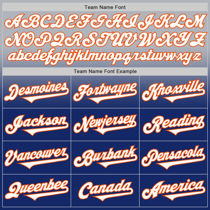 Custom Gray White Royal-Orange Authentic Fade Fashion Baseball Jersey - Sky-Custom