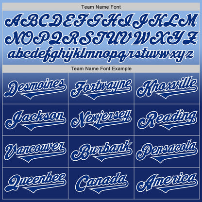 Custom Light Blue Royal-White Authentic Fade Fashion Baseball Jersey - Sky-Custom