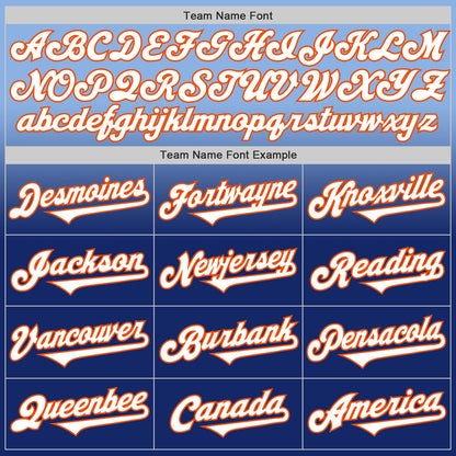Custom Light Blue White Royal-Orange Authentic Fade Fashion Baseball Jersey - Sky-Custom