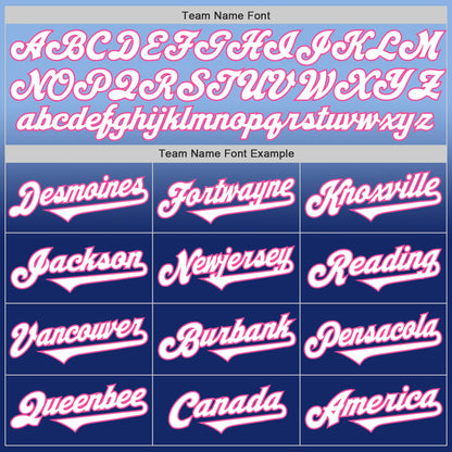 Custom Light Blue White Royal-Pink Authentic Fade Fashion Baseball Jersey - Sky-Custom