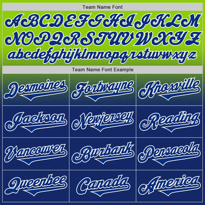 Custom Neon Green Royal-White Authentic Fade Fashion Baseball Jersey - Sky-Custom