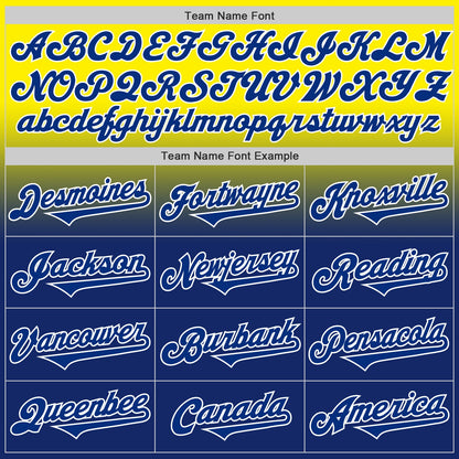 Custom Light Yellow Royal-White Authentic Fade Fashion Baseball Jersey - Sky-Custom