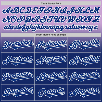 Custom Light Purple Royal-White Authentic Fade Fashion Baseball Jersey