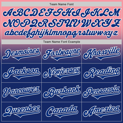 Custom Medium Pink Royal-White Authentic Fade Fashion Baseball Jersey - Sky-Custom