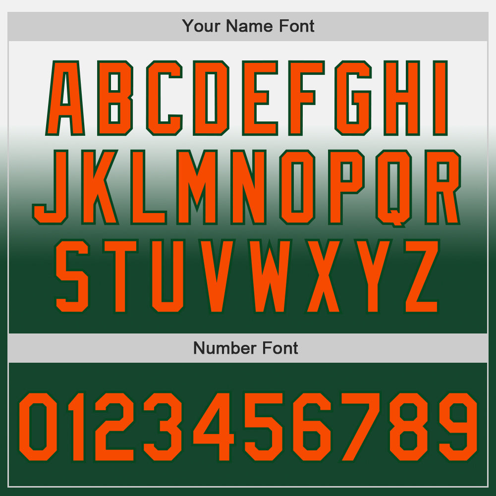 Custom White Orange-Green Authentic Fade Fashion Baseball Jersey - Sky-Custom