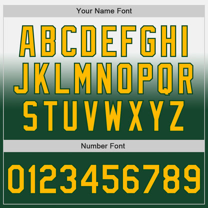 Custom White Gold-Green Authentic Fade Fashion Baseball Jersey - Sky-Custom