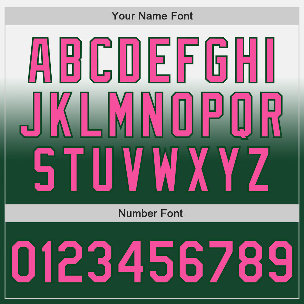 Custom White Pink-Green Authentic Fade Fashion Baseball Jersey - Sky-Custom