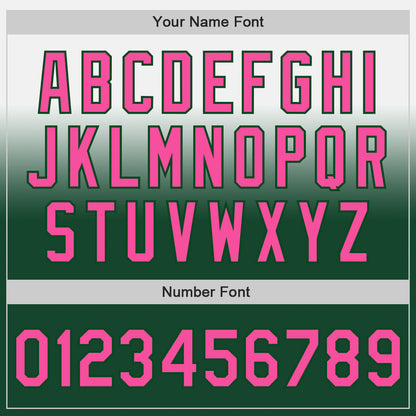 Custom White Pink-Green Authentic Fade Fashion Baseball Jersey - Sky-Custom