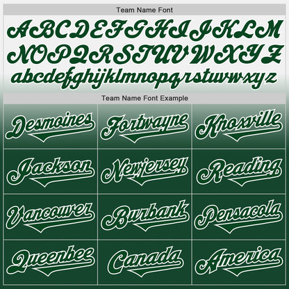 Custom White Green Authentic Fade Fashion Baseball Jersey - Sky-Custom