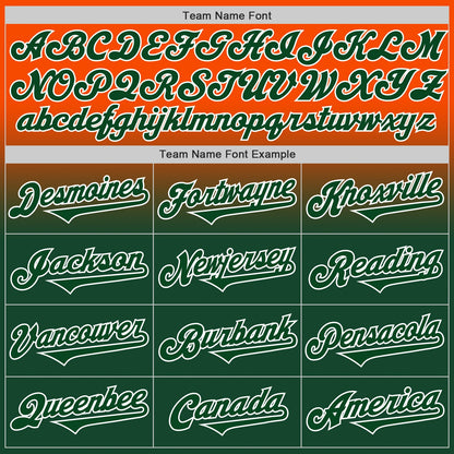 Custom Orange Green-White Authentic Fade Fashion Baseball Jersey - Sky-Custom