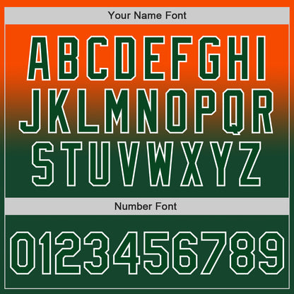 Custom Orange Green-White Authentic Fade Fashion Baseball Jersey - Sky-Custom