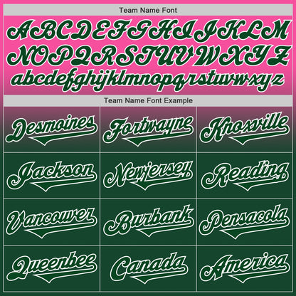 Custom Pink Green-White Authentic Fade Fashion Baseball Jersey - Sky-Custom