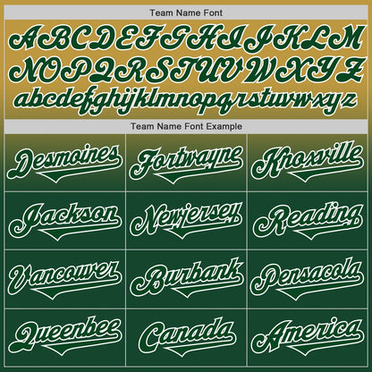 Custom Old Gold Green-White Authentic Fade Fashion Baseball Jersey - Sky-Custom