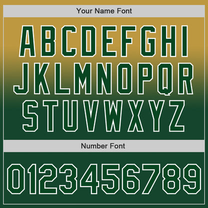 Custom Old Gold Green-White Authentic Fade Fashion Baseball Jersey - Sky-Custom