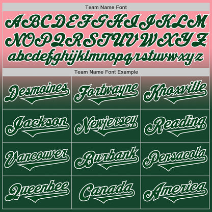 Custom Medium Pink Green-White Authentic Fade Fashion Baseball Jersey - Sky-Custom