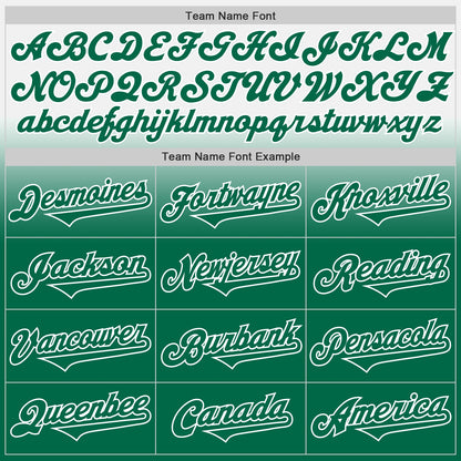 Custom White Kelly Green Authentic Fade Fashion Baseball Jersey - Sky-Custom