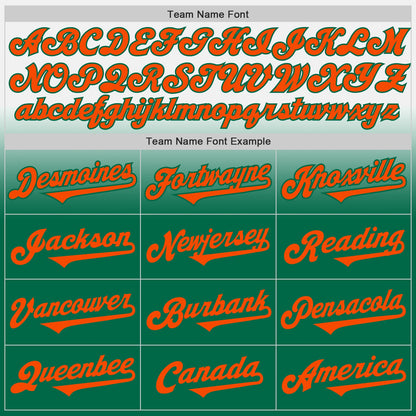 Custom White Orange-Kelly Green Authentic Fade Fashion Baseball Jersey - Sky-Custom