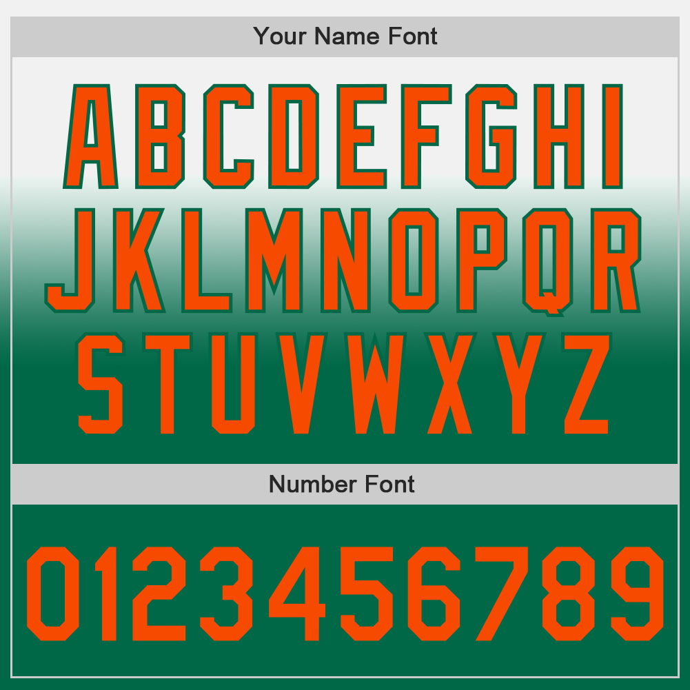 Custom White Orange-Kelly Green Authentic Fade Fashion Baseball Jersey - Sky-Custom