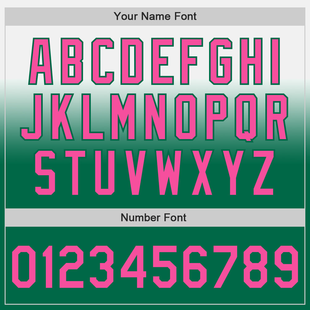 Custom White Pink-Kelly Green Authentic Fade Fashion Baseball Jersey - Sky-Custom