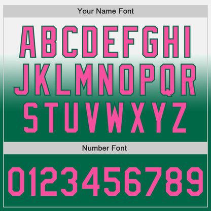 Custom White Pink-Kelly Green Authentic Fade Fashion Baseball Jersey - Sky-Custom