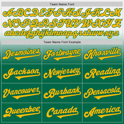 Custom White Gold-Kelly Green Authentic Fade Fashion Baseball Jersey - Sky-Custom