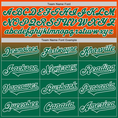 Custom Orange Kelly Green-White Authentic Fade Fashion Baseball Jersey - Sky-Custom
