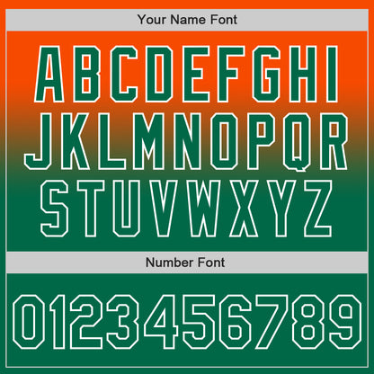 Custom Orange Kelly Green-White Authentic Fade Fashion Baseball Jersey - Sky-Custom