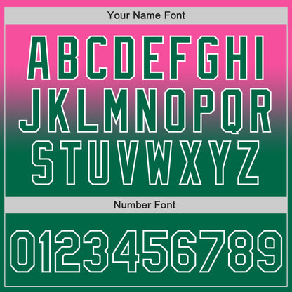 Custom Pink Kelly Green-White Authentic Fade Fashion Baseball Jersey - Sky-Custom