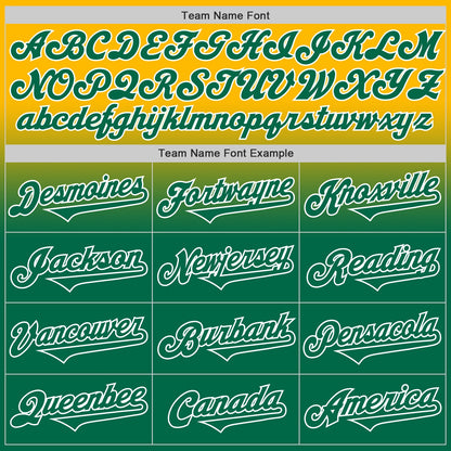 Custom Gold Kelly Green-White Authentic Fade Fashion Baseball Jersey - Sky-Custom