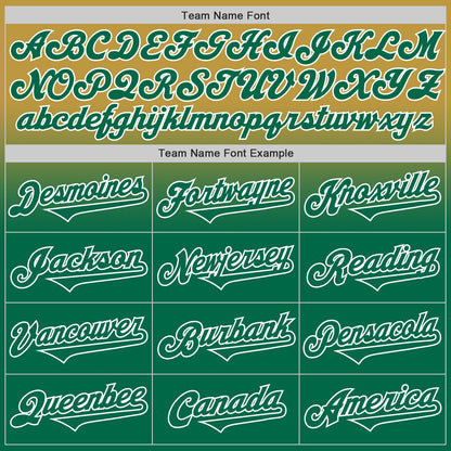 Custom Old Gold Kelly Green-White Authentic Fade Fashion Baseball Jersey - Sky-Custom