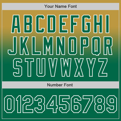 Custom Old Gold Kelly Green-White Authentic Fade Fashion Baseball Jersey - Sky-Custom